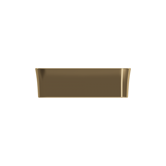 Sottile Rectangle Vessel Fireclay 21.5 in. with Drain Cover in Matte Gold