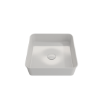 Sottile Square Vessel Fireclay 15.25 in. with Matching Drain Cover in White