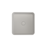 Sottile Square Vessel Fireclay 15.25 in with Matching Drain Cover in Matte White