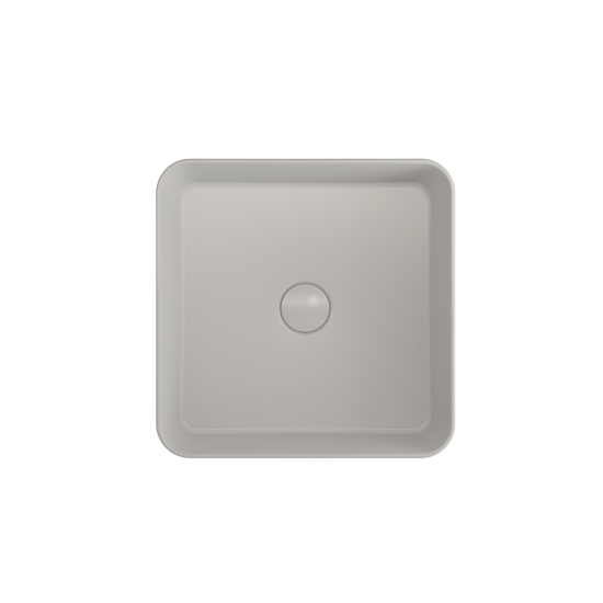 Sottile Square Vessel Fireclay 15.25 in with Matching Drain Cover in Matte White