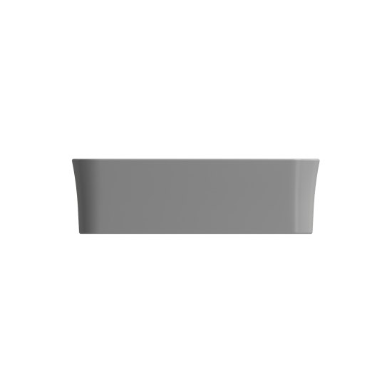 Sottile Square Vessel Fireclay 15.25 in. with Matching Drain Cover in Matte Gray