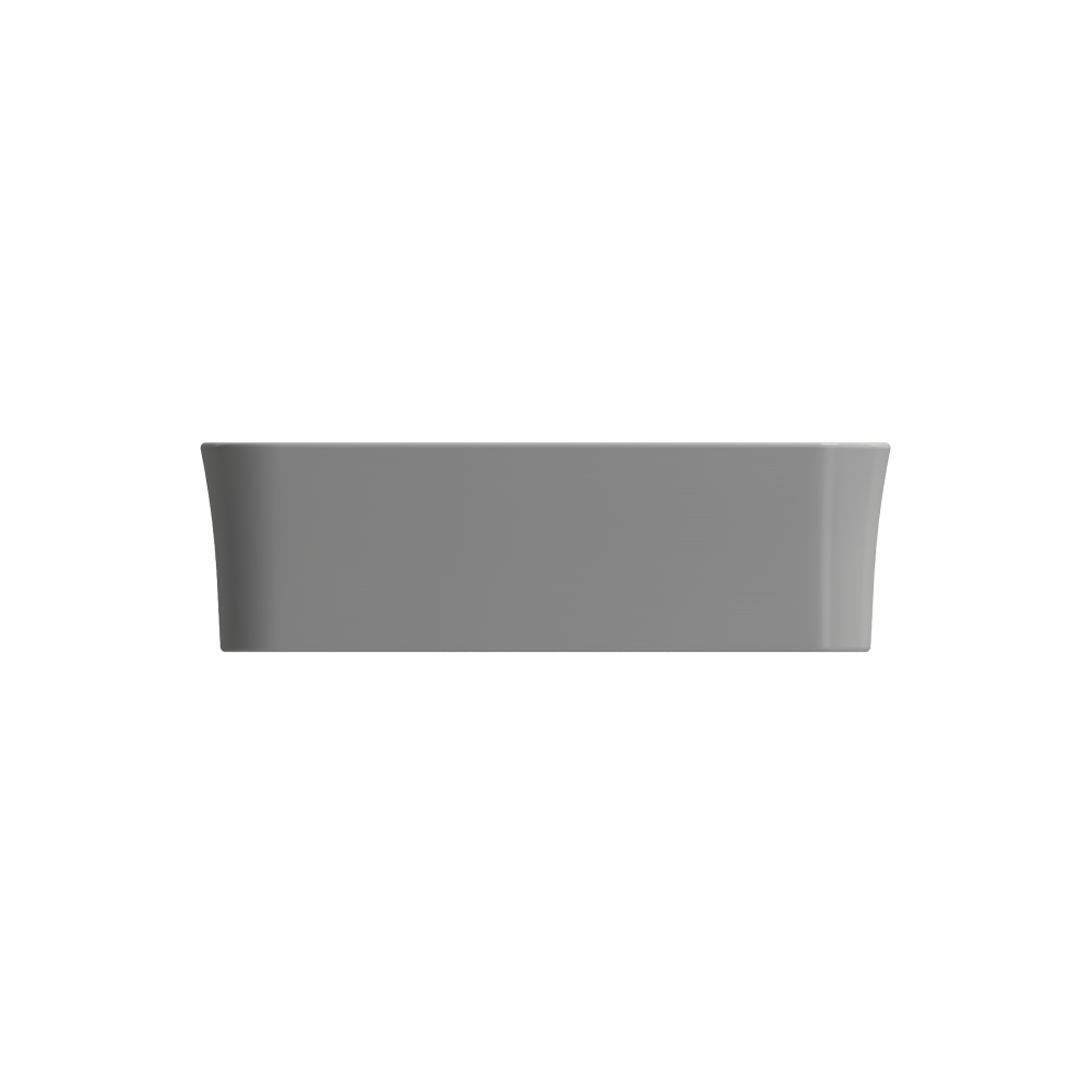 Sottile Square Vessel Fireclay 15.25 in. with Matching Drain Cover in Matte Gray