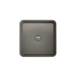 Sottile Square Vessel Fireclay 15.25 in. with Matching Drain Cover in Matte Gray