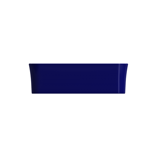 Sottile Square Vessel Fireclay 15.25 in. with Drain Cover in Sapphire Blue