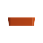 Sottile Square Vessel Fireclay 15.25 in. with Matching Drain Cover in Orange