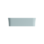 Sottile Square Vessel Fireclay 15.25 in. with Drain Cover in Matte Ice Blue