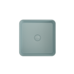 Sottile Square Vessel Fireclay 15.25 in. with Drain Cover in Matte Ice Blue