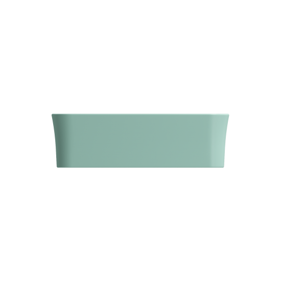 Sottile Square Vessel Fireclay 15.25 in. with Drain Cover in Matte Mint Green