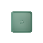 Sottile Square Vessel Fireclay 15.25 in. with Drain Cover in Matte Mint Green