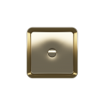 Sottile Square Vessel Fireclay 15.25 in. with Matching Drain Cover in Matte Gold