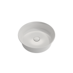 Sottile Round Vessel Fireclay 15 in. with Matching Drain Cover in White