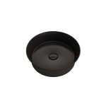 Sottile Round Vessel Fireclay 15 in. with Matching Drain Cover in Matte Black