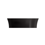 Sottile Round Vessel Fireclay 15 in. with Matching Drain Cover in Matte Black