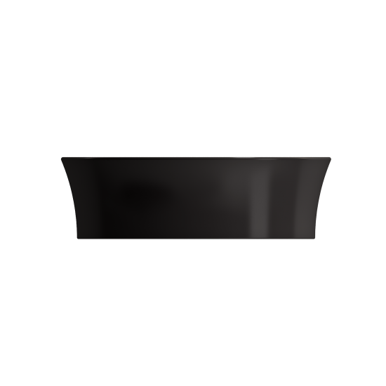 Sottile Round Vessel Fireclay 15 in. with Matching Drain Cover in Matte Black