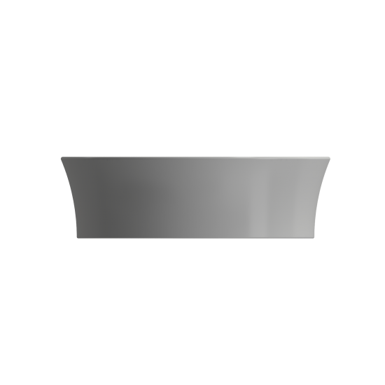 Sottile Round Vessel Fireclay 15 in. with Matching Drain Cover in Matte Gray