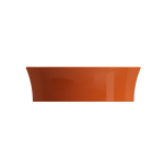 Sottile Round Vessel Fireclay 15 in. with Matching Drain Cover in Orange