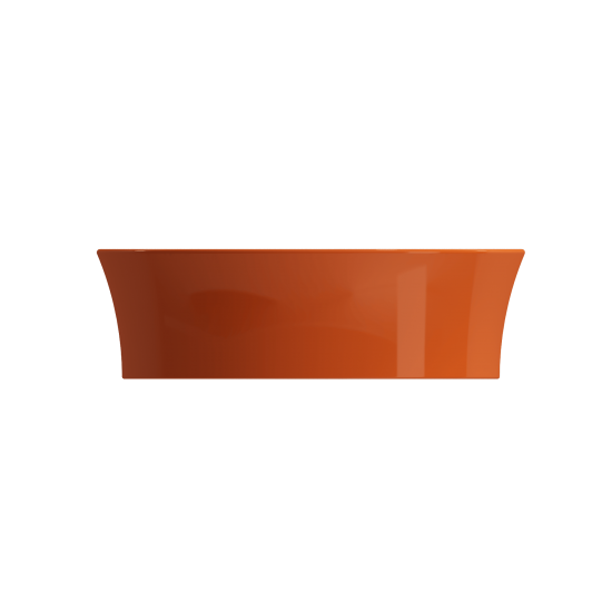 Sottile Round Vessel Fireclay 15 in. with Matching Drain Cover in Orange