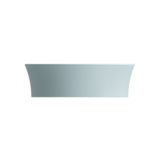 Sottile Round Vessel Fireclay 15 in. with Matching Drain Cover in Matte Ice Blue