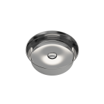 Sottile Round Vessel Fireclay 15 in. with Matching Drain Cover in Platinum