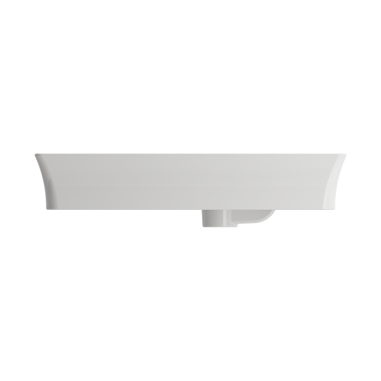 Sottile Rectangle Vessel Fireclay 23.5 in. 1-Hole Faucet Deck in White