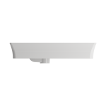 Sottile Rectangle Vessel Fireclay 23.5 in. 1-Hole Faucet Deck in White