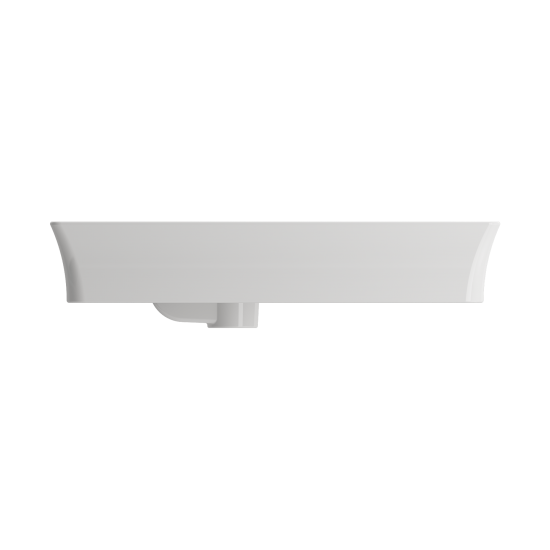 Sottile Rectangle Vessel Fireclay 23.5 in. 1-Hole Faucet Deck in White