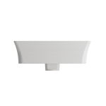 Sottile Rectangle Vessel Fireclay 23.5 in. 1-Hole Faucet Deck in White