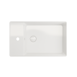 Sottile Rectangle Vessel Fireclay 23.5 in. 1-Hole Faucet Deck in White