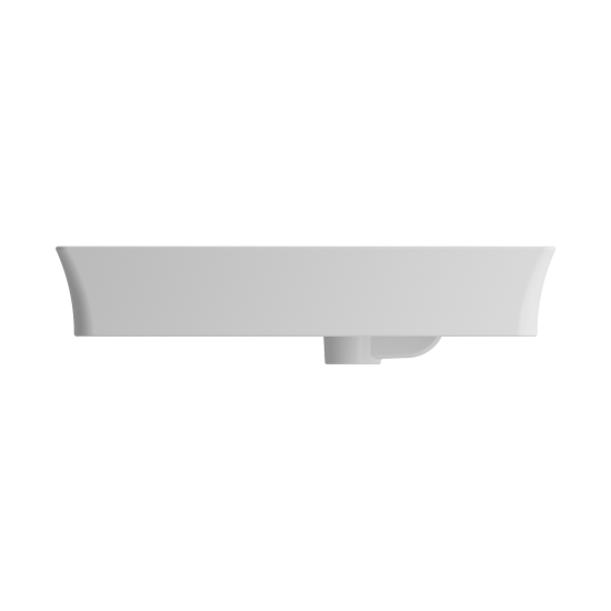 Sottile Rectangle Vessel Fireclay 23.5 in. 1-Hole Faucet Deck in Matte White