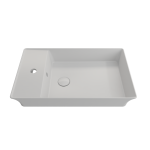 Sottile Rectangle Vessel Fireclay 23.5 in. 1-Hole Faucet Deck in Matte White