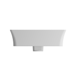 Sottile Rectangle Vessel Fireclay 23.5 in. 1-Hole Faucet Deck in Matte White