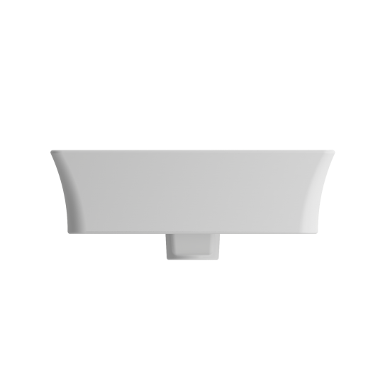 Sottile Rectangle Vessel Fireclay 23.5 in. 1-Hole Faucet Deck in Matte White