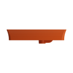 Sottile Rectangle Vessel Fireclay 23.5 in. 1-Hole Faucet Deck in Orange