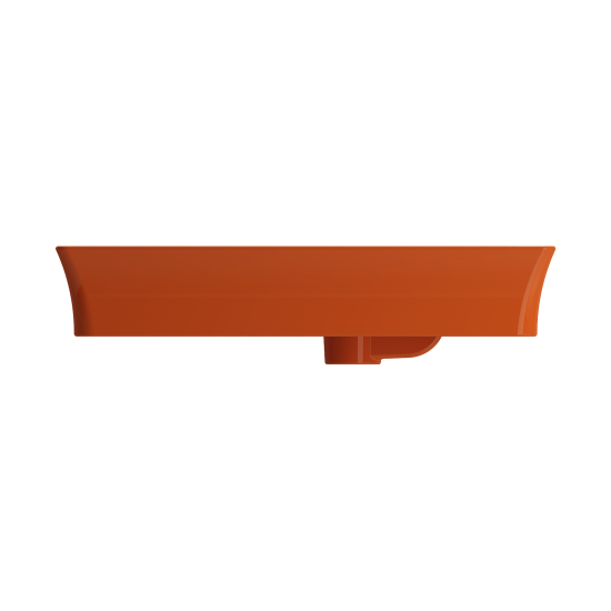 Sottile Rectangle Vessel Fireclay 23.5 in. 1-Hole Faucet Deck in Orange