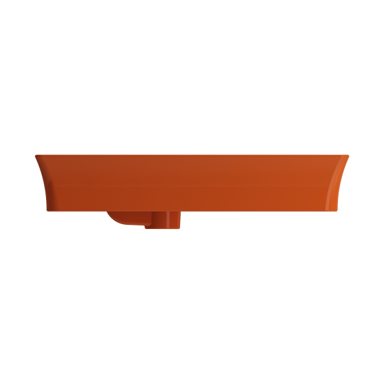 Sottile Rectangle Vessel Fireclay 23.5 in. 1-Hole Faucet Deck in Orange