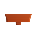 Sottile Rectangle Vessel Fireclay 23.5 in. 1-Hole Faucet Deck in Orange