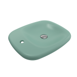 Fenice Vessel Fireclay 21.75 in. 1-Hole in Matte Mint Green