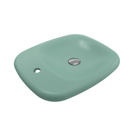 Fenice Vessel Fireclay 21.75 in. 1-Hole in Matte Mint Green