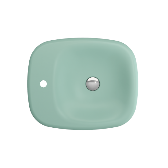 Fenice Vessel Fireclay 21.75 in. 1-Hole in Matte Mint Green
