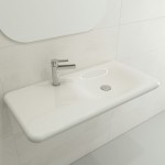 Fenice Wall-Mounted Sink Fireclay 35.5 in. 1-Hole in White