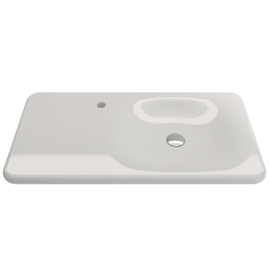 Fenice Wall-Mounted Sink Fireclay 35.5 in. 1-Hole in White