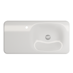 Fenice Wall-Mounted Sink Fireclay 35.5 in. 1-Hole in White