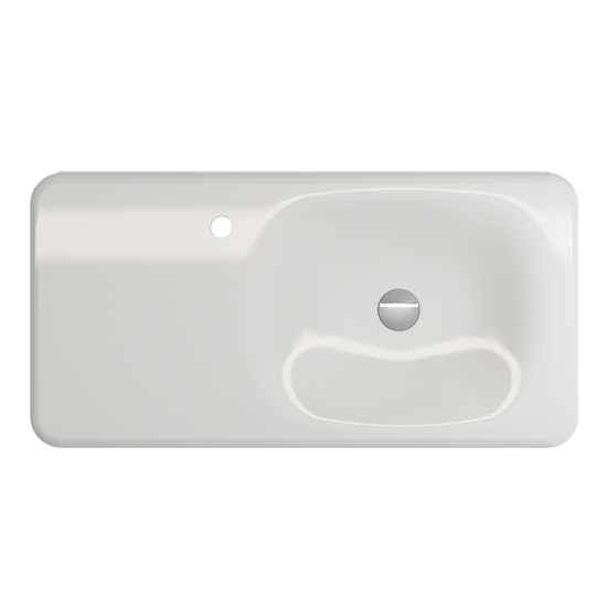 Fenice Wall-Mounted Sink Fireclay 35.5 in. 1-Hole in White