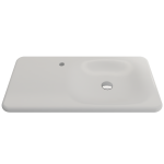 Fenice Wall-Mounted Sink Fireclay 35.5 in. 1-Hole in Matte White