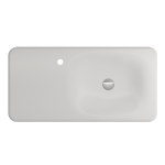 Fenice Wall-Mounted Sink Fireclay 35.5 in. 1-Hole in Matte White