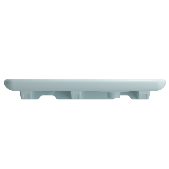 Fenice Wall-Mounted Sink Fireclay 35.5 in. 1-Hole in Matte Ice Blue