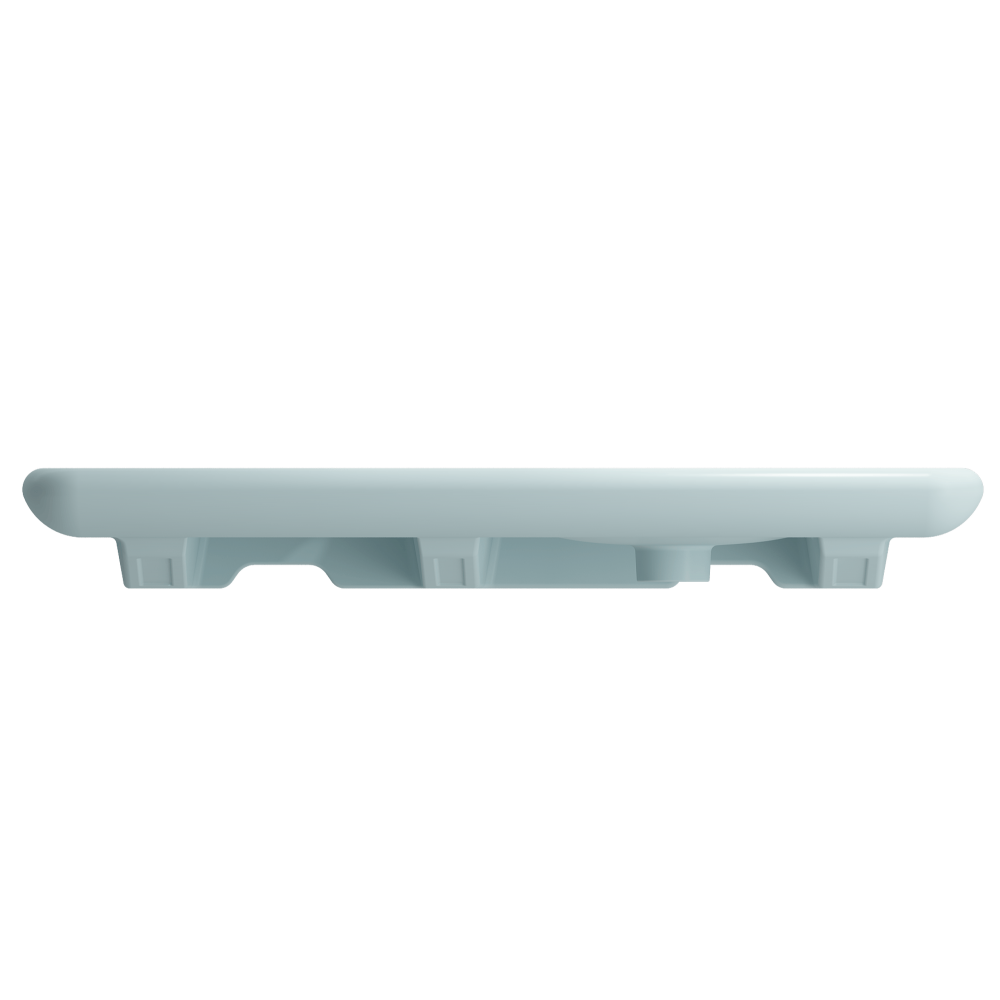 Fenice Wall-Mounted Sink Fireclay 35.5 in. 1-Hole in Matte Ice Blue