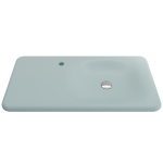Fenice Wall-Mounted Sink Fireclay 35.5 in. 1-Hole in Matte Ice Blue
