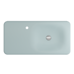Fenice Wall-Mounted Sink Fireclay 35.5 in. 1-Hole in Matte Ice Blue