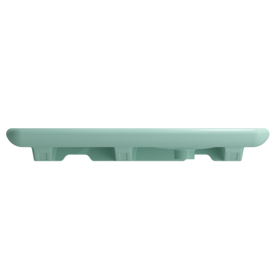 Fenice Wall-Mounted Sink Fireclay 35.5 in. 1-Hole in Matte Mint Green